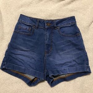 Bullhead Denim Co. high-waisted blue shorts